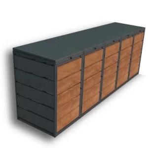 Kuba Store Habillage Anthracite avec Bois Chêne | 5 conteneurs