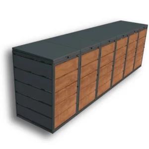 Kuba Store Habillage Anthracite avec Bois de Chêne | 6 conteneurs