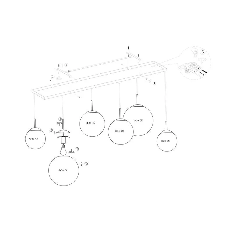 Maya 6-lichts Hanglamp Amber – Image 8