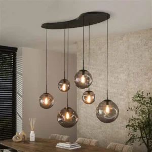 Suspension Mika 6 lampes – Smoke