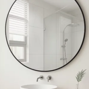 Nea Ronde spiegel 80 cm – Zwart