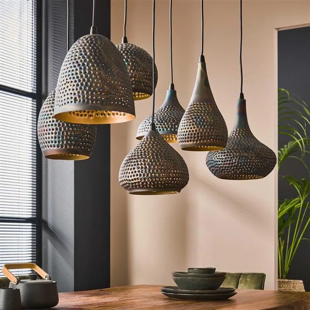 Pinch Hanglamp 7-lichts Zwart bruin – Image 2