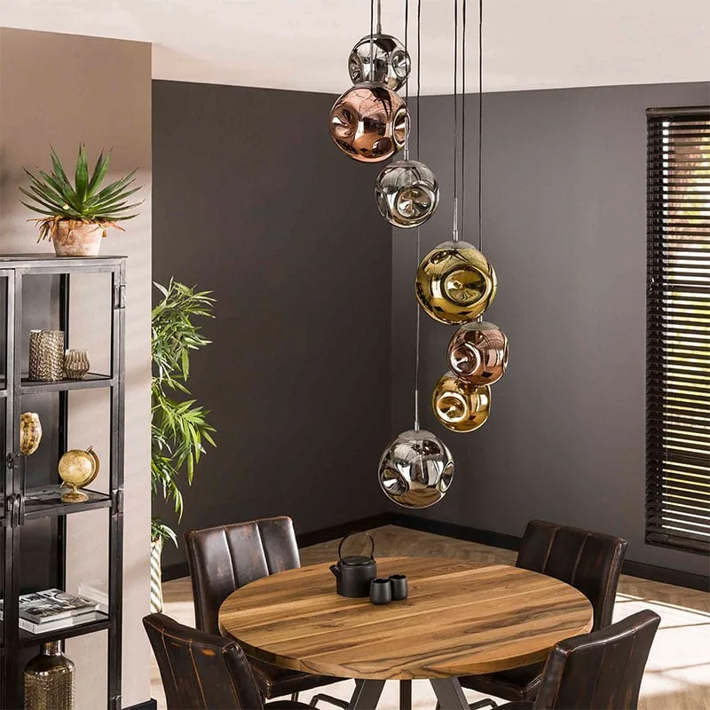 Solaro 7-lichts Hanglamp rond getrapt industrieel – Image 2