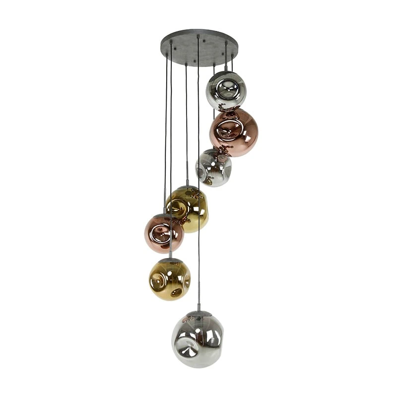 Solaro 7-lichts Hanglamp rond getrapt industrieel – Image 5
