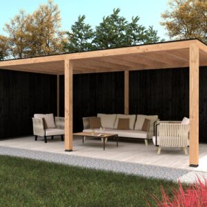 Pergola à Toit Plat 730 x 376 cm Stavanger XL Type 2 Non Traitée