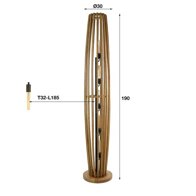 Vincent 5-lichts Vloerlamp XL Mangohout – Image 7