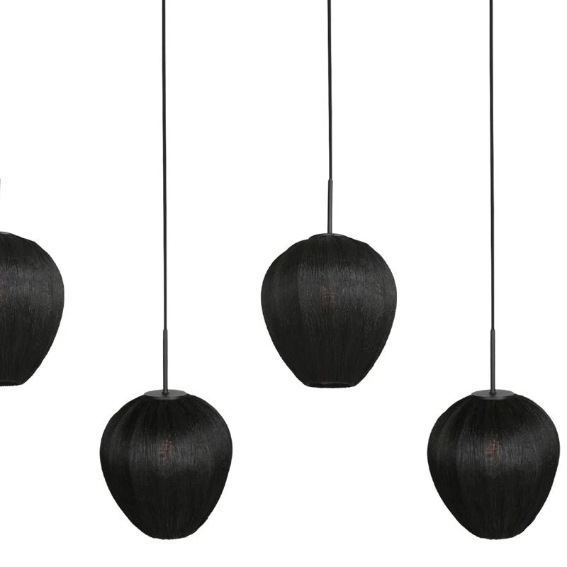 Zavi 5-lichts Hanglamp Zwart Stof – Image 3