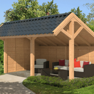 Carport Bergen XL Type 2 Douglas Raboté 677x452x326cm - Parois Naturelles