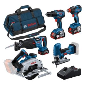 Bosch Bleu 0615A5003D 5 Toolkit – 5 machines 18 V 3 × 4,0 Ah Li‑Ion dans sac