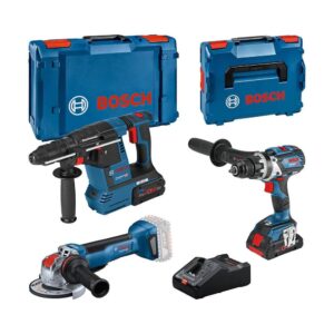 Bosch Bleu 0615990N2X Combiset 18V 3 machines 1x 4,0 Ah + 1x 8,0 Ah et chargeur GAL 18V‑160 L dans XL‑BOXX