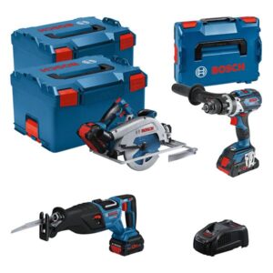 Bosch Bleu 0615990N38 Combiset 3 ToolKit 18V – 3 machines + 1 × ProCore 18V 4,0Ah + 2 × ProCore 18V 5,5Ah Comboset dans L‑Boxx