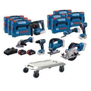 Bosch Bleu BoschTN7 7‑pièces Comboset – Ensemble d’outils professionnels 18 V avec L‑Boxx Roller