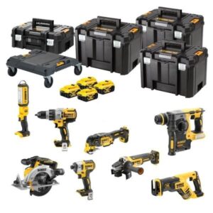 DeWalt DCK853P4T-QW Pack combiné 8 pièces XR 18 Volt 5,0 Ah Li-Ion incluant 4 batteries dans coffrets TSTAK