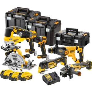 DeWalt DCK706P3T-QW Pack combiné 7 pièces XR 18 Volt 5,0 Ah Li-Ion incluant 3 batteries
