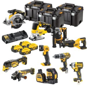 DeWalt DCK1012P4T-QW Pack combo 10 pièces XR 18 V 5,0 Ah Li-Ion incl. 4 batteries