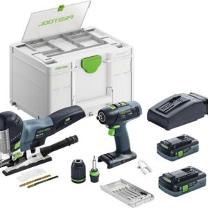 Festool 577630 T 18+3/PSC 420 HPC I-Set – Kit d’assemblage Perceuse-visseuse sans fil + Scie sauteuse