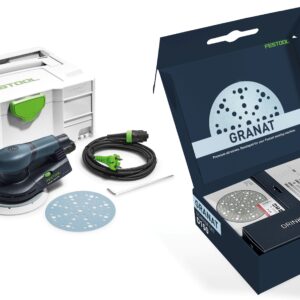 Festool 578185 ETS EC 150/3 GR-Set P  Ponceuse excentrique + coffret d’abrasifs Granat STF D150/48 GR-Set P