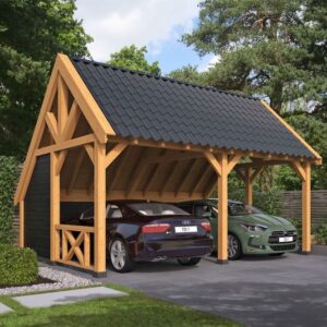 Kiosque Billund XXL Type 2 Red Class Wood 700x512cm - Panneaux noirs