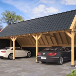 Charpente à Toit en Pente Billund XXL Type 6 Red Class Wood 1043 x 512 cm – Parois Noires