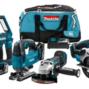 Makita DLX6082T Kit combiné 18V – 3 x 5,0 Ah 5 machines + lampe dans un sac de sport
