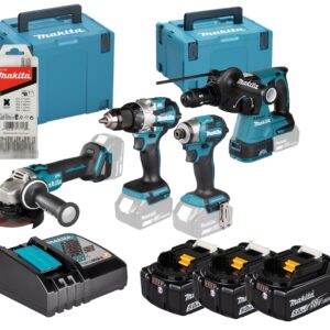 Makita DLX4196JX1 | LXT 18 V | Combiset 4 machines | 3 × 5,0 Ah + chargeur | 2 M-Box