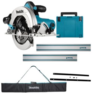 Makita HS7601JSET HS7601J Scie circulaire 190 mm + 2 x Rail de guidage 1500mm + Pièces de jonction + Sac