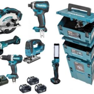 Makita DLX8100J | Comboset 18V | 6 machines | 3 × 5,0 Ah Li-Ion