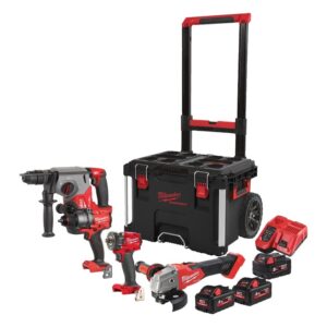 Milwaukee 4933492525 M18 FPP4C-555T Powerpack - 4 machines 18 V 1x5,0 Ah / 2x5,5 Ah Li-Ion dans Packout Trolley