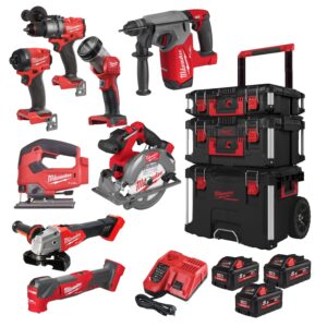 Milwaukee 4933499240 M18 FPP8E-553P M18 FUEL™ Powerpack 8 machines 18 V 5,5 Ah Li-Ion dans PackOut Trolley