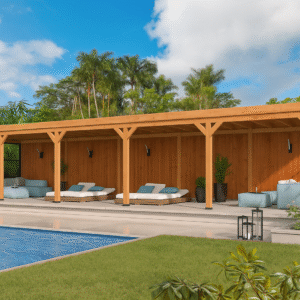 Pergola à Toit Plat 1318 x 378 cm Kiruna Type 4 Red Class Wood