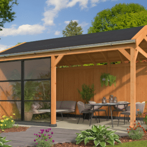 Pergola à Toit en Pente 546 x 398 cm Goteborg Type 1 Red Class Wood