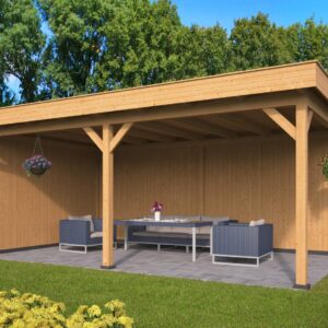 uvent toit plat Oslo XL Type 2 Douglas raboté 678x430x272 cm - Parois claires