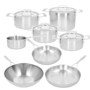 Demeyere Industry 5 Batterie de cuisine– 8 pièces | Avec ensemble de protections pour casseroles offert