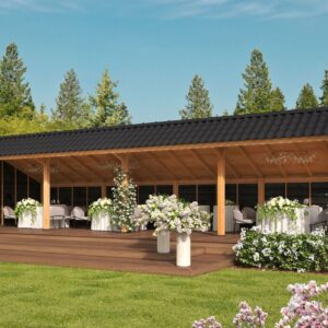 Abri à toit en appentis Bergen XL type 10 Douglas raboté 1302x452x326cm 7.849