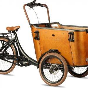 Vogue Superior Deluxe Elektrische Bakfiets 7Versnellingen Mat Zwart Bruin