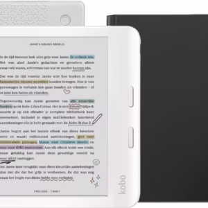 Kobo Libra Colour Wit + Notebook Sleep Cover Zwart