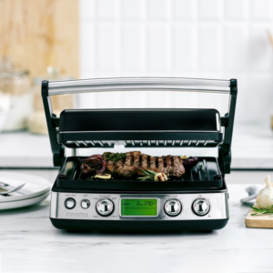 GREENPAN Elite – Grill de Contact Sans PFAS, Ouverturable, avec Plaques Réversibles et Compatibles Lave-Vaisselle, Noir