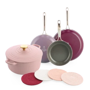 BK Sky Violet + Bourgogne Rose + dessous-de-plat Pink Ribbon